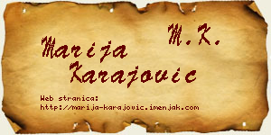 Marija Karajović vizit kartica